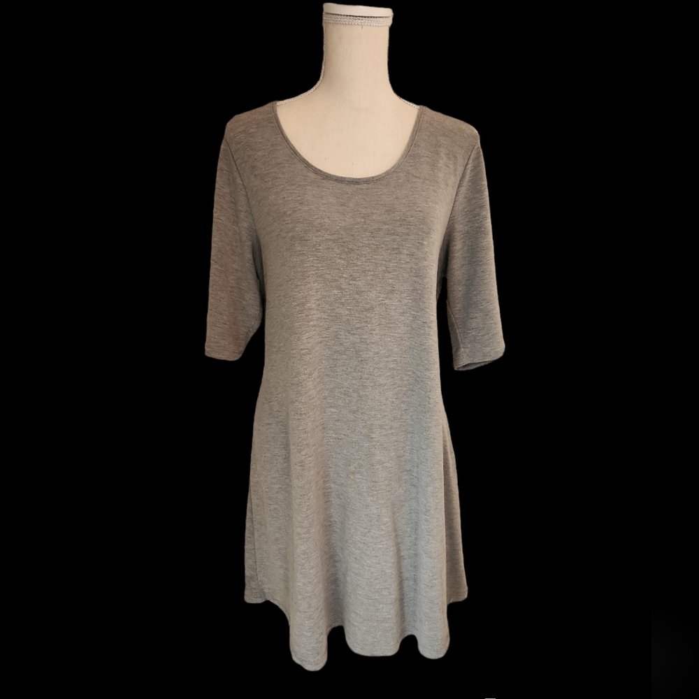 Cable & Gauge Women's Gray A-Line Jersey Tunic Dress